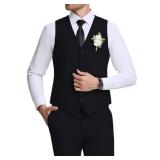 Yewsea Mens 2-Piece Vest and Pants Set XS Black