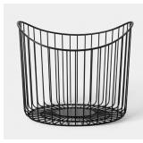 Curved Metal Basket Black