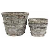 Admired By Nature Birch Tree Bark Pots 6 And 8
