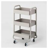 Made By Design 3 Tier Rolling Utility Cart Gray