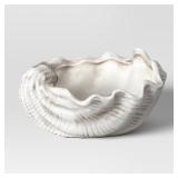 Threshold Shell Ceramic Planter 6.75x7 White