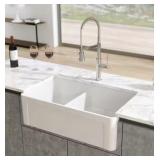 La Toscana LTD3319W Farmhouse Double Bowl Sink...