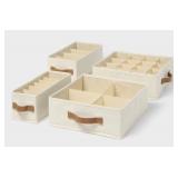 Clothing Storage Bins With Dividers 4pk