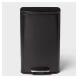 Brightroom 93087097 45L Step Trash Can Black
