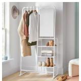 Brightroom Metal Garment Rack With Mirror White