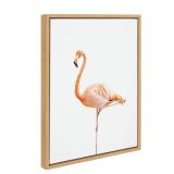 Kate and Laurel Flamingo Canvas Art 18x24 Natural