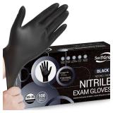SwiftGrip Nitrile Gloves Medium 100ct Black