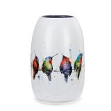Demdaco Dean Crouser Hummers Stoneware Vase 7in