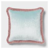 Threshold 89209732 Velvet Contrast Fringe Pillow
