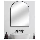 x30 in. Arched Aluminum Vanity Mirror Black