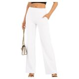 Uowou Wide Leg Yoga Pants Women White XS