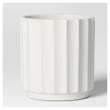 Threshold Geared Stoneware Planter White 8.11