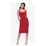 Dress The Population Nicole Midi Dress Large Red