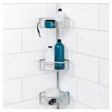 Zenna Home Aluminum Tension Corner Shower Caddy