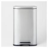 L Rectangular Step Trash Can Silver $55.00