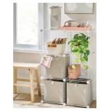 -Inch 6-Cube Metal Grid Storage White