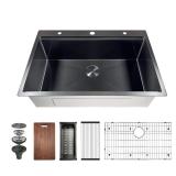 Deluxe TJH3H55BA44 33in Workstation Kitchen Sink
