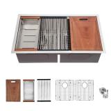 Lordear LUSX3019A2-55 30in Double Bowl Kitchen...