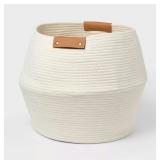 Round Coiled Rope Belly Decorative Basket Cream