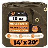 Xpose Safety Canvas Tarp 14 x 20 Olive Drab
