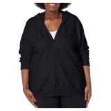 Just My Size Fleece Full-Zip Hoodie Ebony 1X US