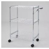 Brightroom 3-Tier Metal Utility Cart Chrome 32.38