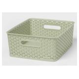 Y-Weave Medium Decorative Storage Basket Green