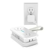 Powsaf 4ft Cruise Travel Power Strip 4-Outlet 3USB