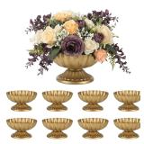 Jaxoriel Antique Gold Pedestal Vases 7.1x3.94