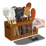 Yofidra Bamboo 6-Compartment Utensil Holder