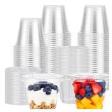 Lamosi 9 oz Plastic Cups With Lids 50ct