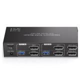 TJCXELE 2-Monitor 4K 144Hz DisplayPort KVM Switch