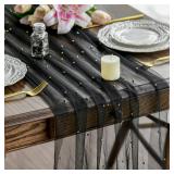 Artoid Mode Pearl Black Gauze Table Runner 10FT...