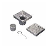 Designline 4 in. x 4 in. Square Drain Wave Grate