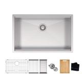 Zero Radius 30 in. Undermount Single Bowl 18...