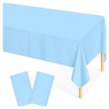 Mulbozy 2 Pcs Baby Blue Plastic Tablecloth...
