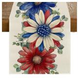 RABUSOFA Floral Patriotic Fourth of July Table...