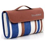 Scuddles Waterproof Picnic Blanket 80x80 Inch Navy