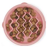 Outward Hound Fun Feeder Slo Bowl Wave Small Pink