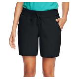 Hanes Womens Cotton Jersey Shorts Black Size Small