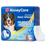 Honey Care Male Dog Wraps Large 50ct