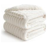 Bedelite Full Size Textured Plush Blanket Cream