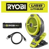 Ryobi FVF55K USB Lithium Misting Clamp Fan Kit