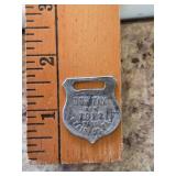 1912 Indiana County Dog Tax Tag in Shield Design