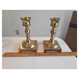 Solid Brass Candlestick Holders, Pair