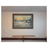 Winter Landscape Oil Painting Signed by Artist in