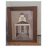 Framed Bedford County Courthouse Artwork, Pennsylv