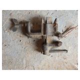 Rustic Metal Table Mount Vise with Adjustable Jaws