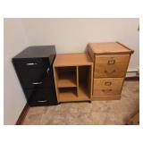 Three File Cabinets in Mixed Materials