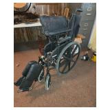Manual Black Wheelchair With Adjustable Leg Suppor